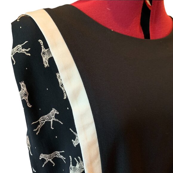 COKLUCH - Zebra sleeveless Dress - black and white - large - Picture 6 of 11